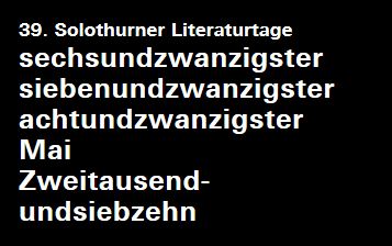 LITERATURTAGE SOLOTHURN